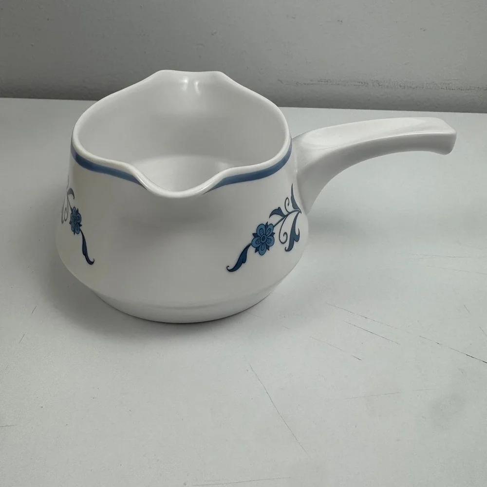 Noritake Progression China Blue Haven 9004 Gravy Boat with‎ Handle Japan Vintage